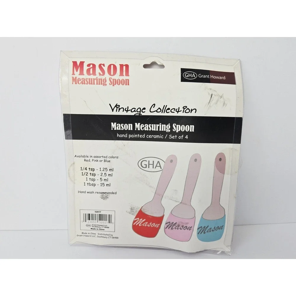Grant Howard Measuring Spoons Mason Jar Pink‎ NEW set